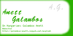 anett galambos business card